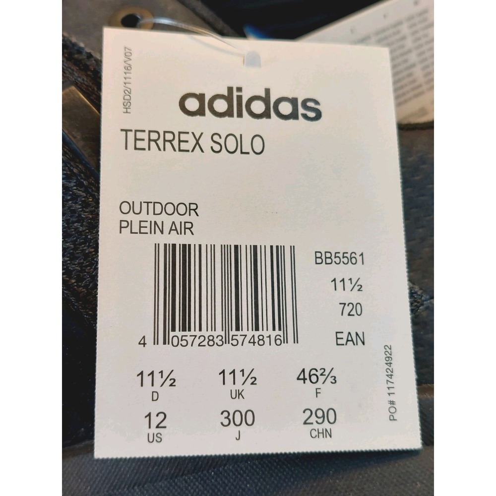 adidas Men's Terrex Solo Outdoor Trail Running Shoes Dark Grey US 12 NEW! $150 - Picture 11 of 12